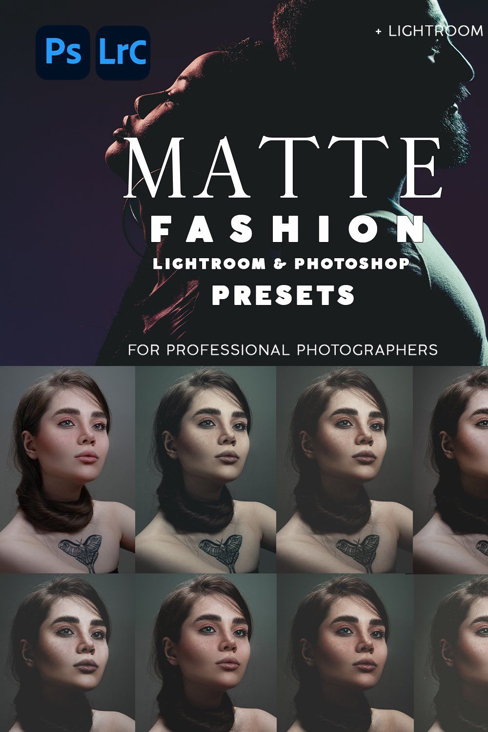 Matte Fashion Lightroom Presets PRO pinterest preview image.