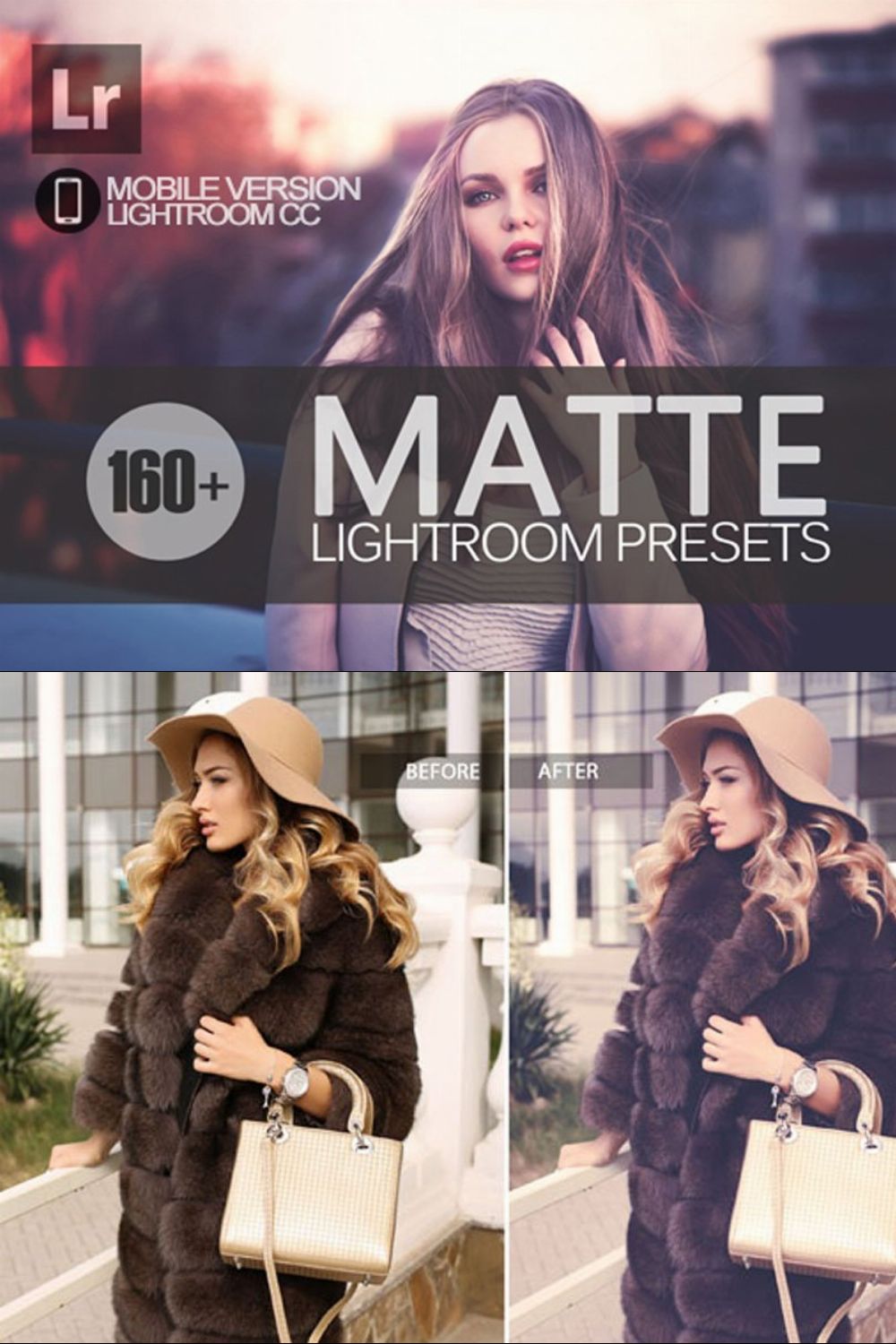 Matte Lightroom Mobile Presets pinterest preview image.