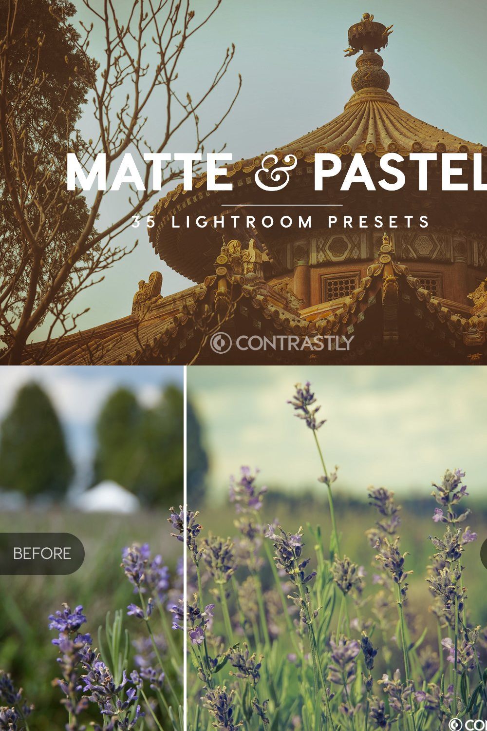 Matte & Pastel Lightroom Presets pinterest preview image.