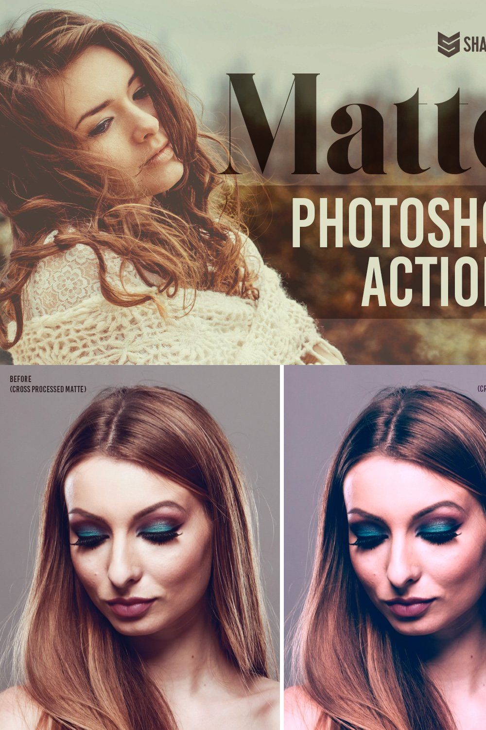 Matte Photoshop Actions pinterest preview image.