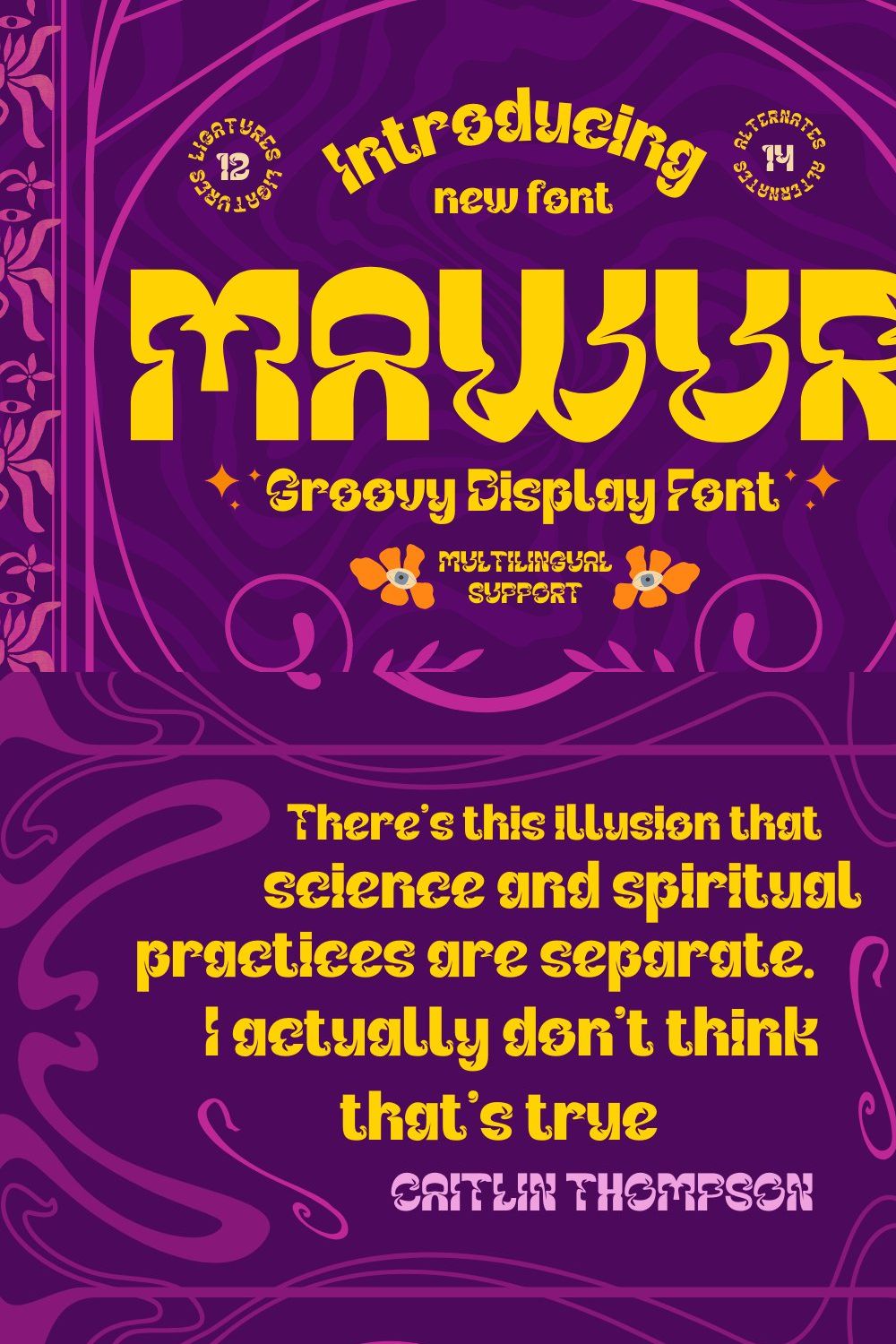 MAWUR | Groovy Retro Font pinterest preview image.