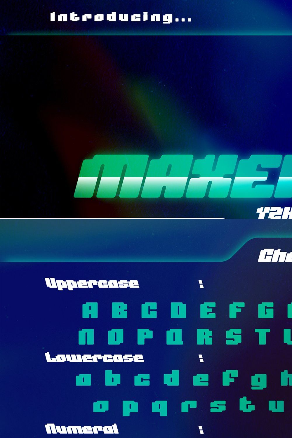 Maxerons - Y2K Font pinterest preview image.