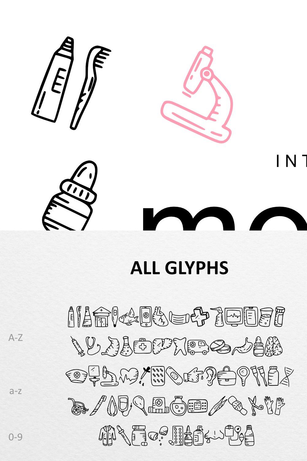 Medical Doodle Dingbat pinterest preview image.