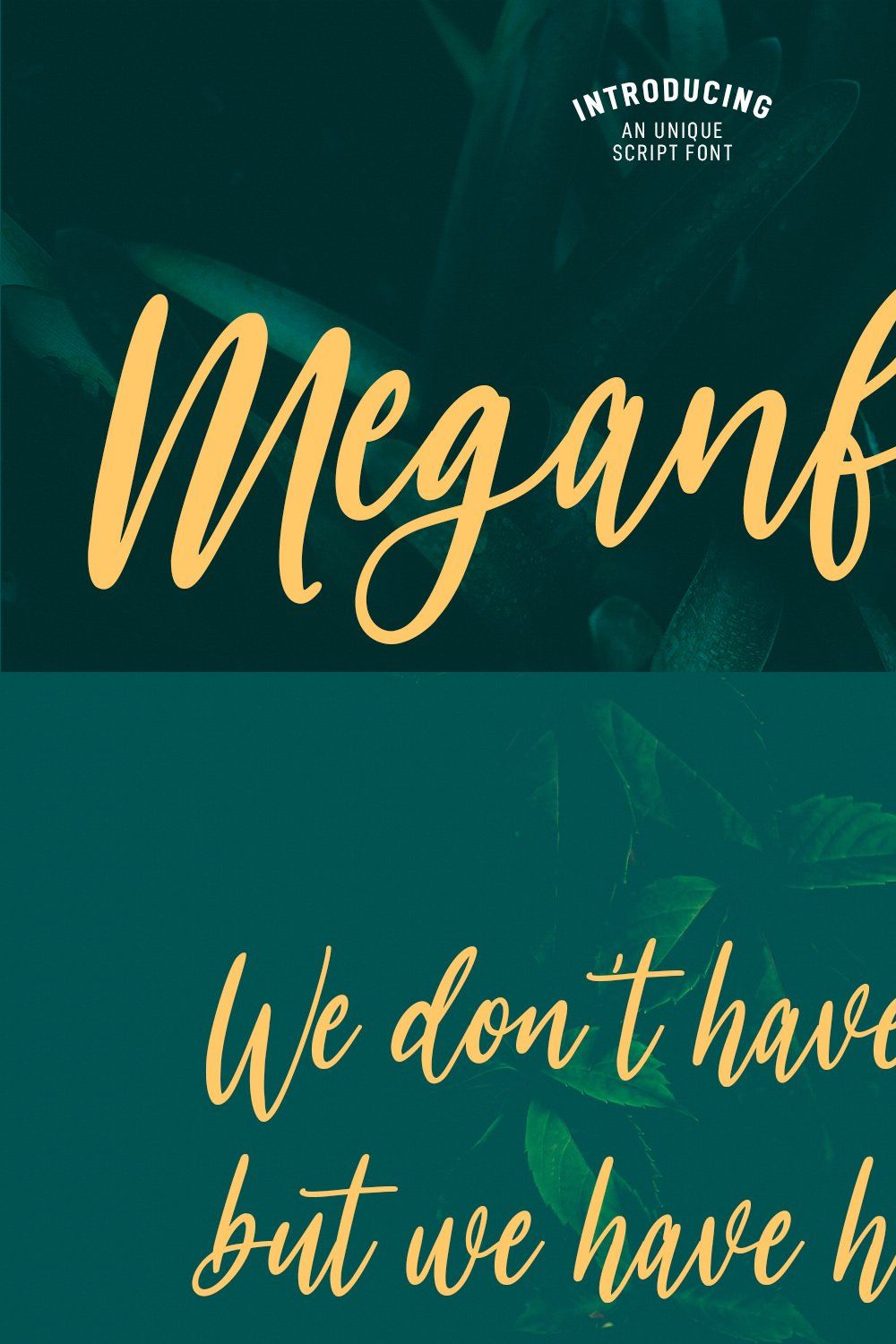 Meganfoxy Script Font pinterest preview image.