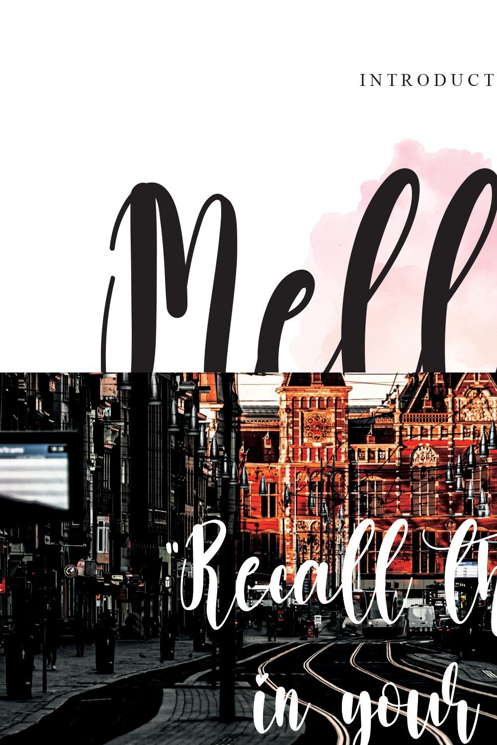 Mellody | Script font pinterest preview image.