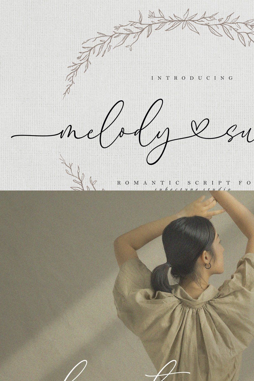 Melody Sunday - Heart Connected Font pinterest preview image.