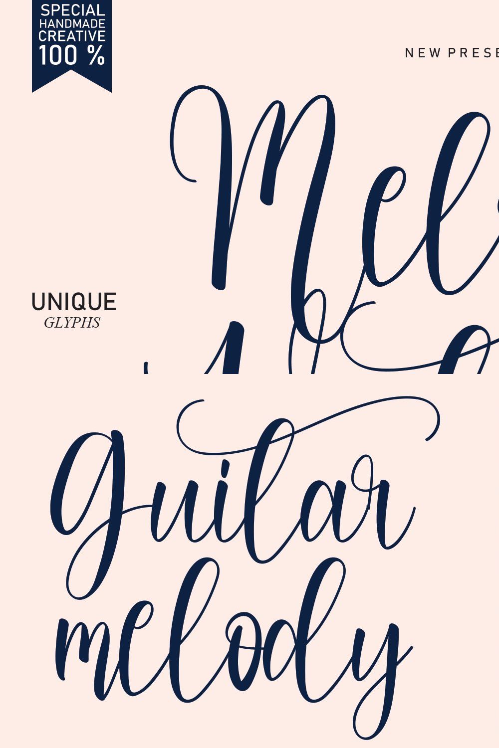 Melody Vintage | handwritten font pinterest preview image.