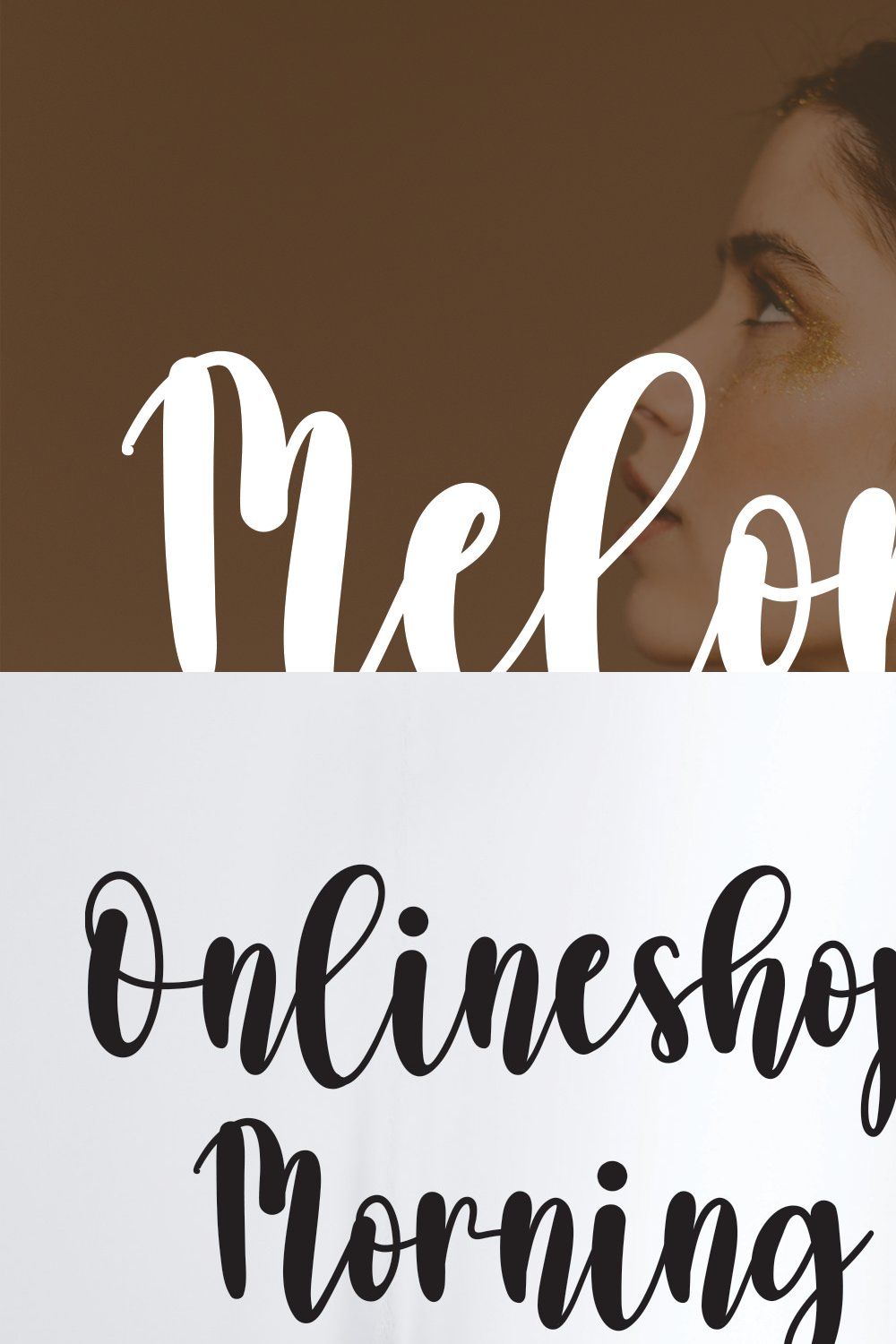 Melonita | Script font pinterest preview image.