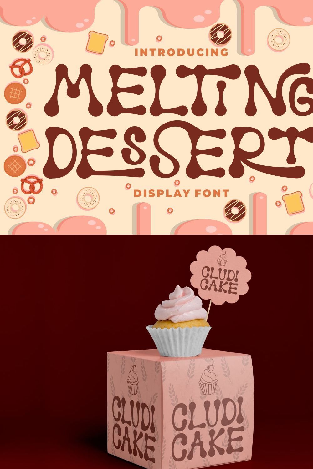 Melting Dessert - Display Font pinterest preview image.