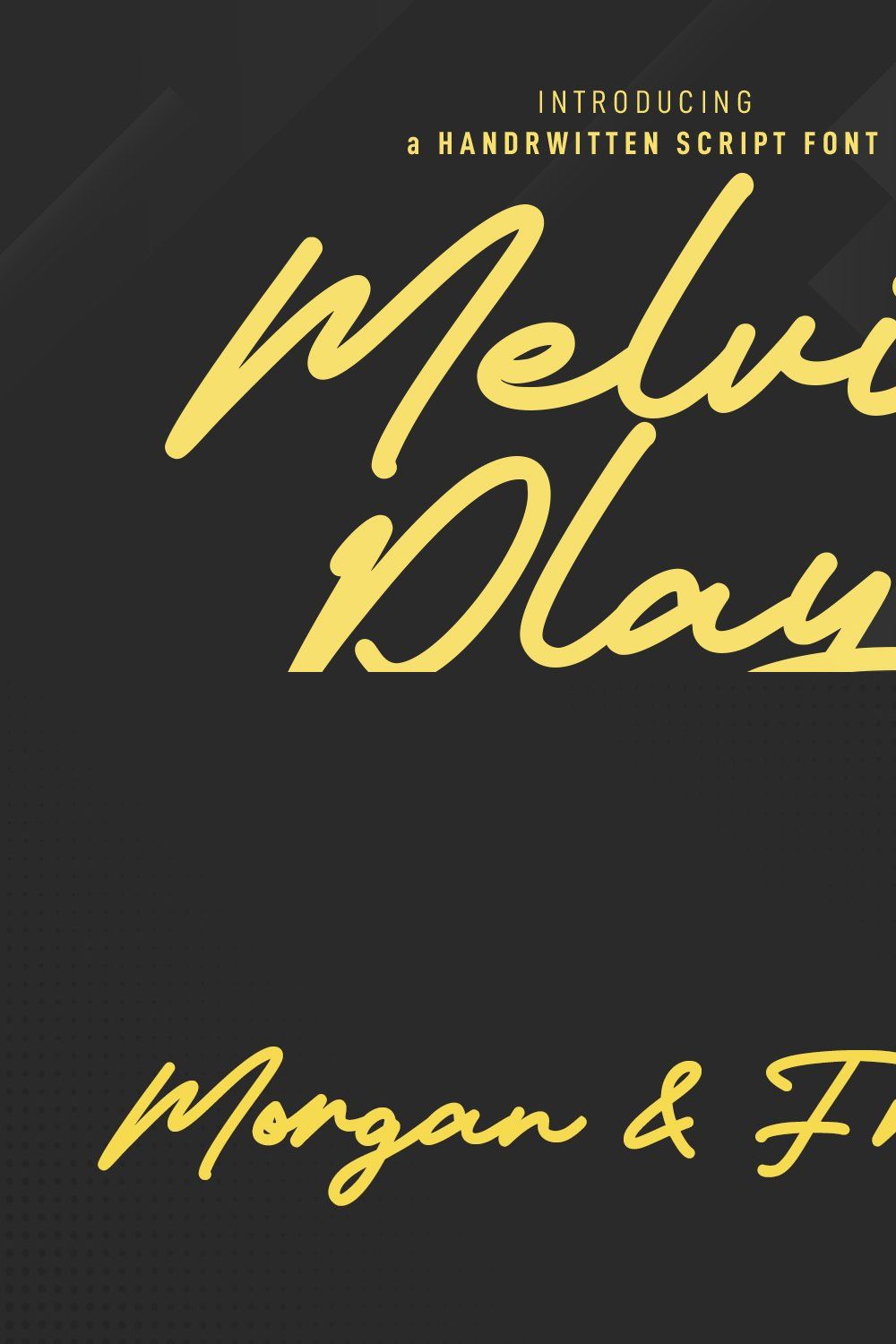 Melvio Play Signature Script Font pinterest preview image.