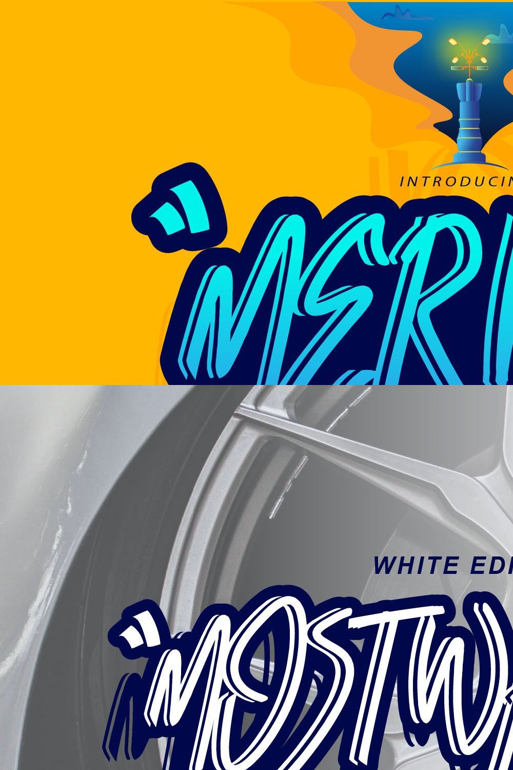 Merden Graffiti Font pinterest preview image.