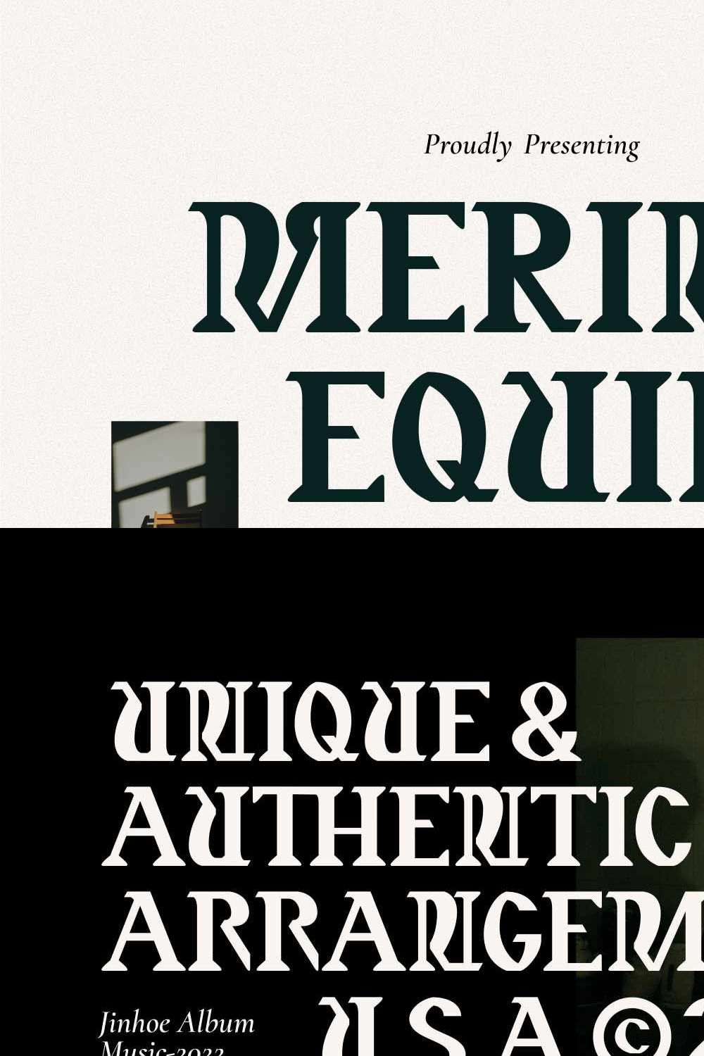Merino Equil Classic Serif Fonts pinterest preview image.