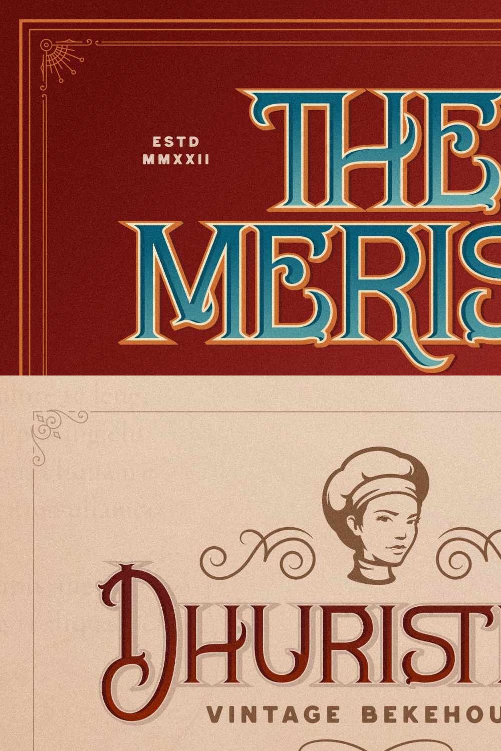 Merisk Old Fonts pinterest preview image.