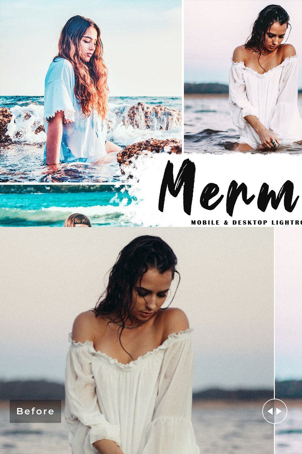 Mermaid Pro Lightroom Presets pinterest preview image.