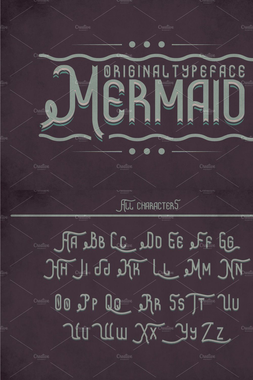 Mermaid Vintage Label Typeface pinterest preview image.