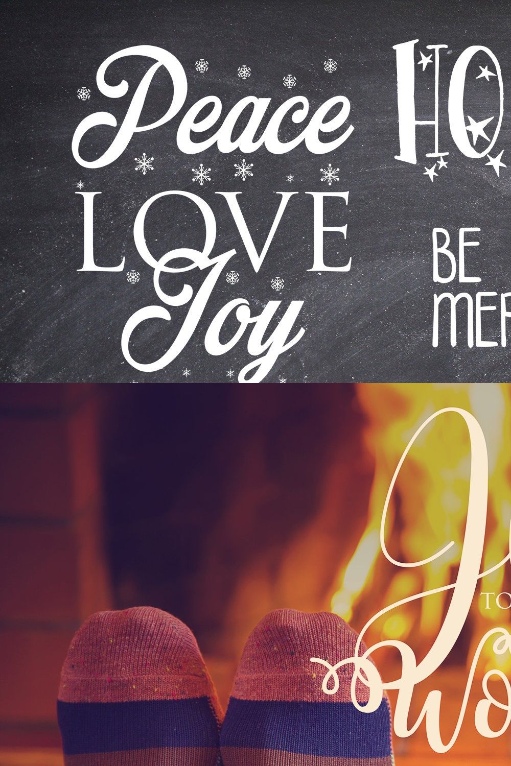 Merry & Bright Christmas Overlays pinterest preview image.