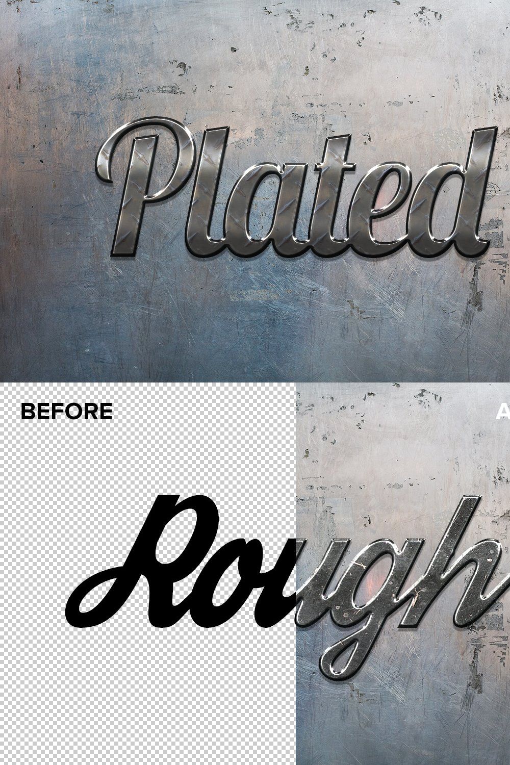 Metal Layer Styles for Photoshop pinterest preview image.