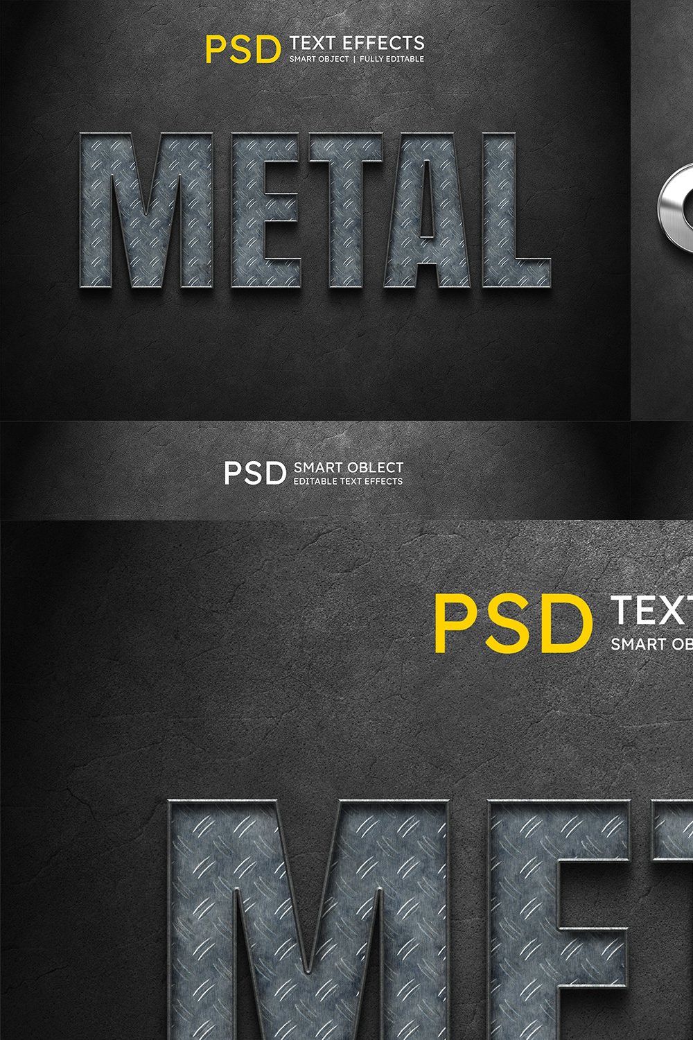 Metal Text Effect Style pinterest preview image.