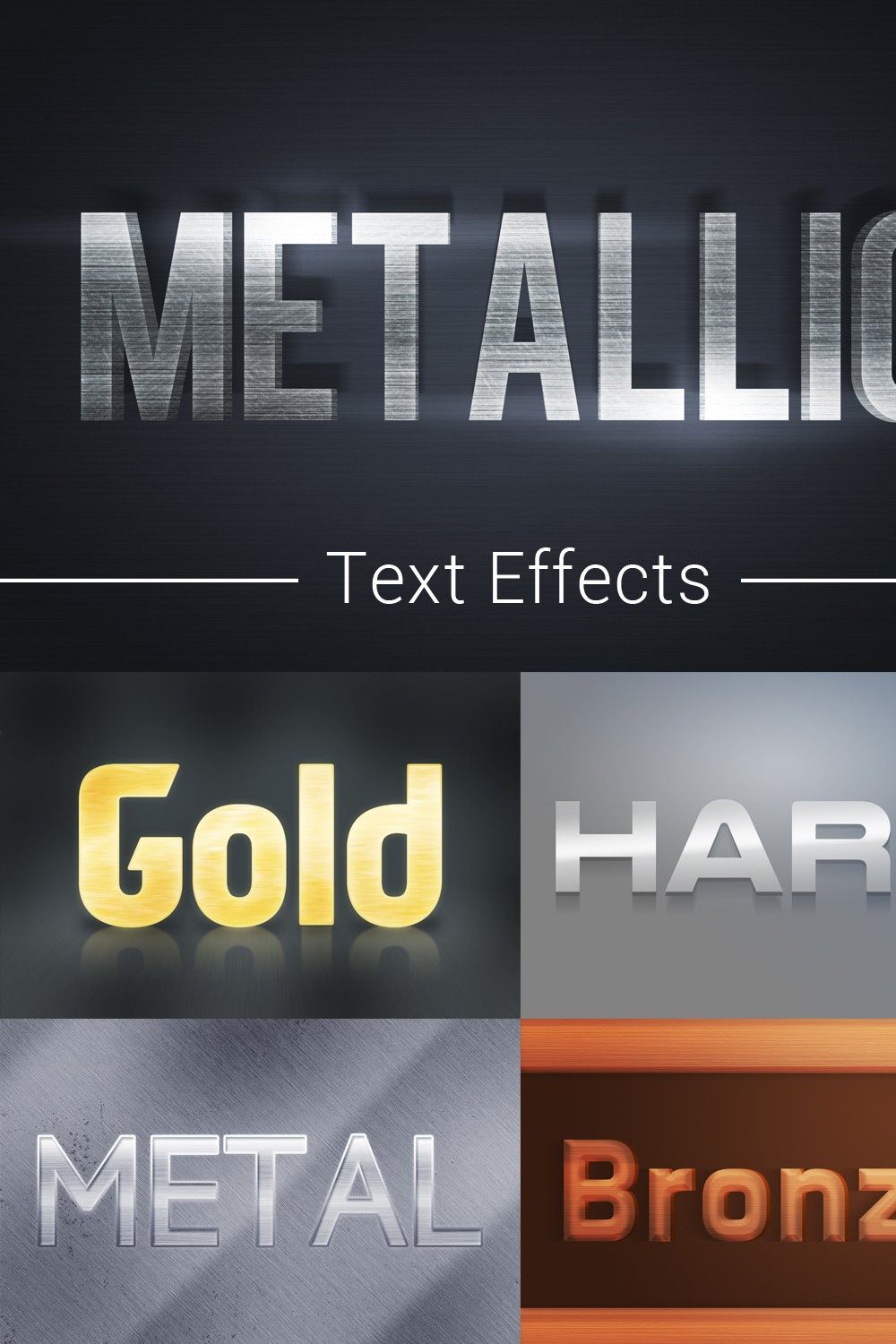 Metallic Text Effects Mockup pinterest preview image.