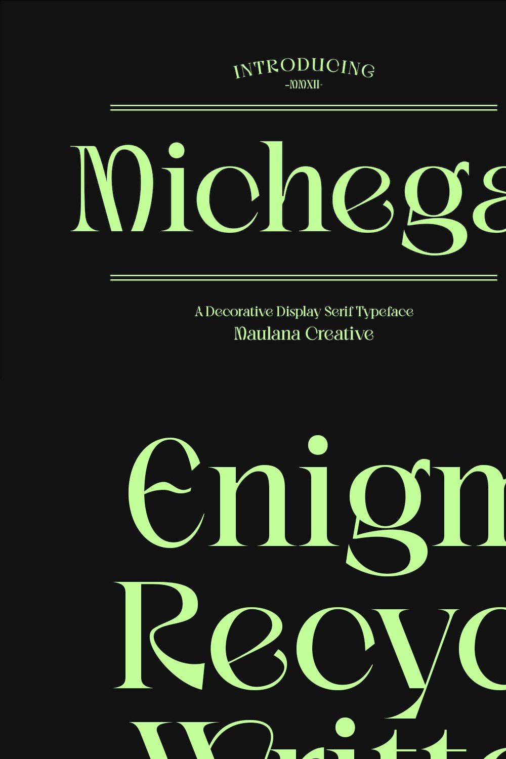 Michega Decorative Serif Typeface pinterest preview image.