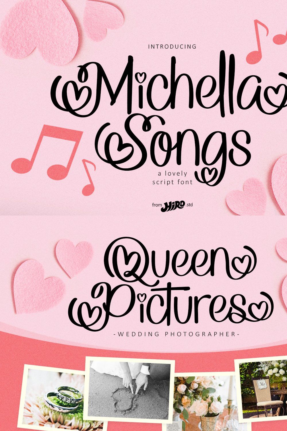 Michelle Songs - Script Font pinterest preview image.