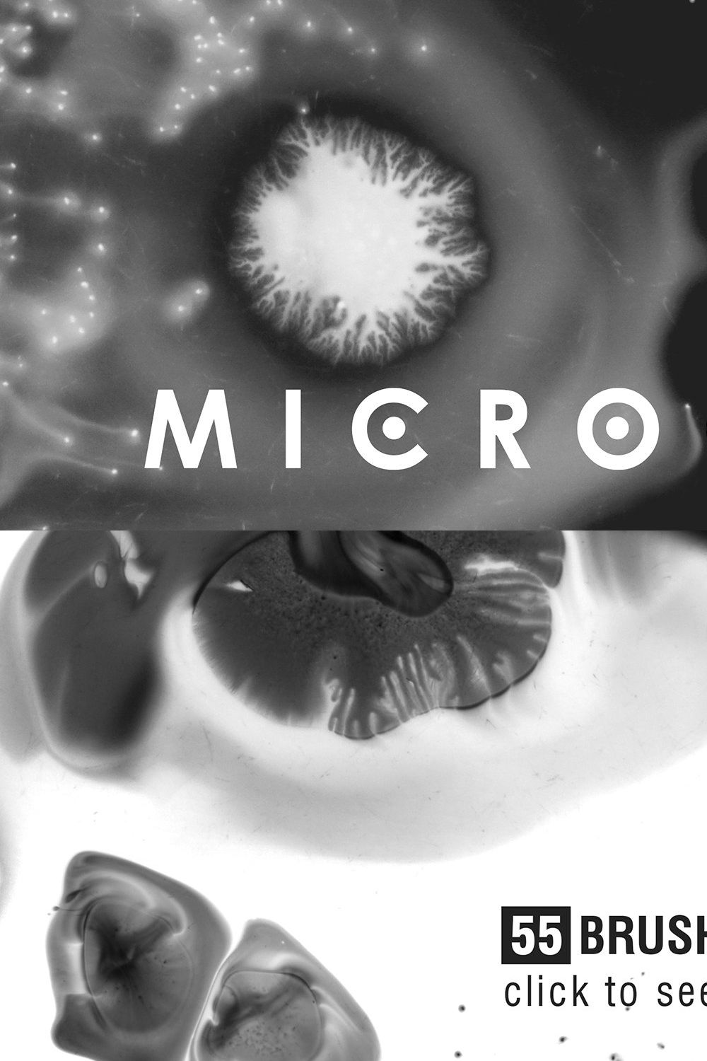 MICROCOSM - 55 Photoshop brushes pinterest preview image.