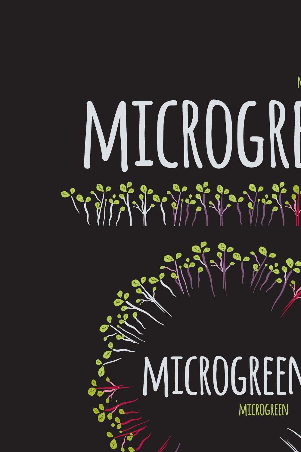 Microgreen logo pinterest preview image.