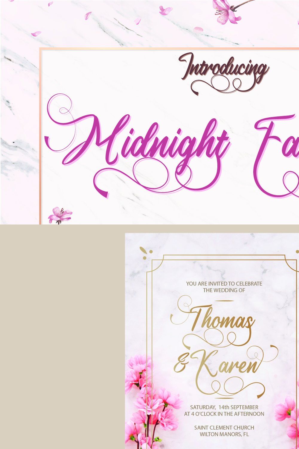 Midnight Fairies | Calligraphy Font pinterest preview image.