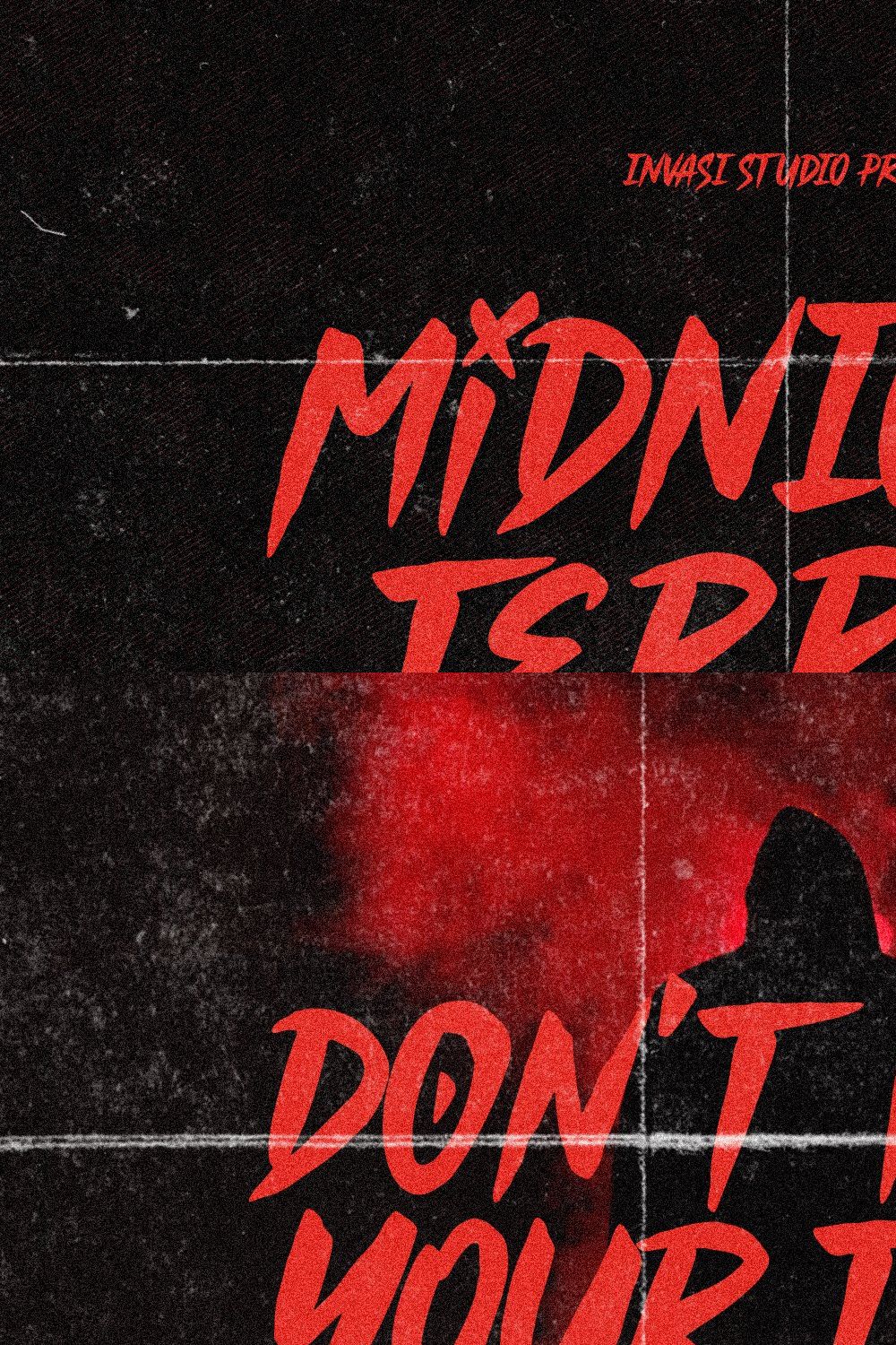 Midnight Terror - Horror Font pinterest preview image.