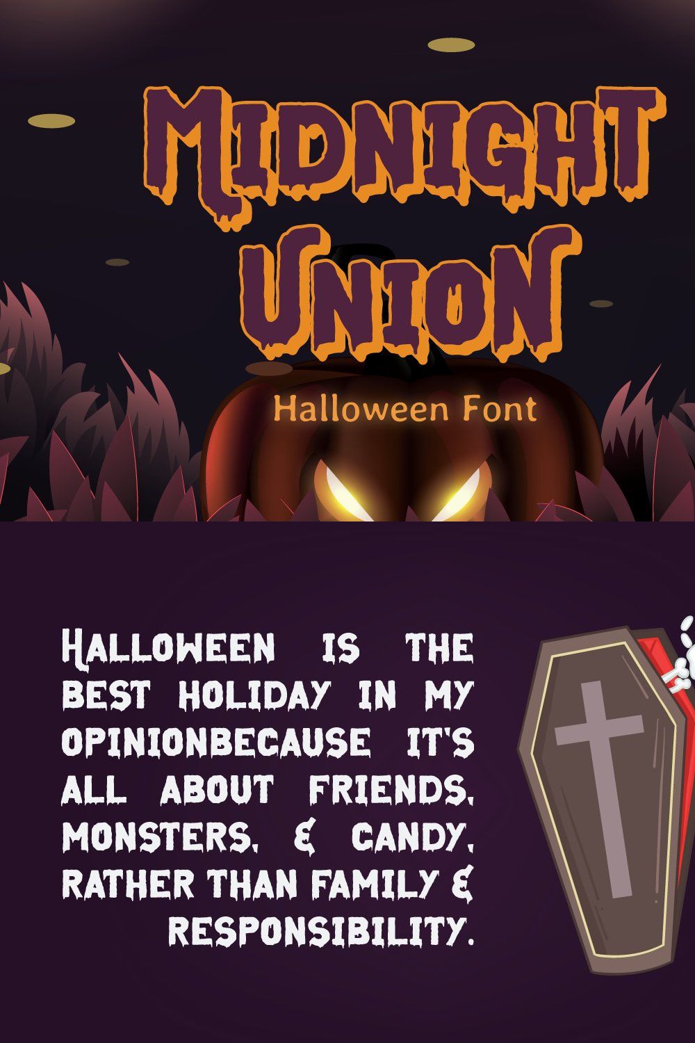 Midnight Union - Halloween Font pinterest preview image.