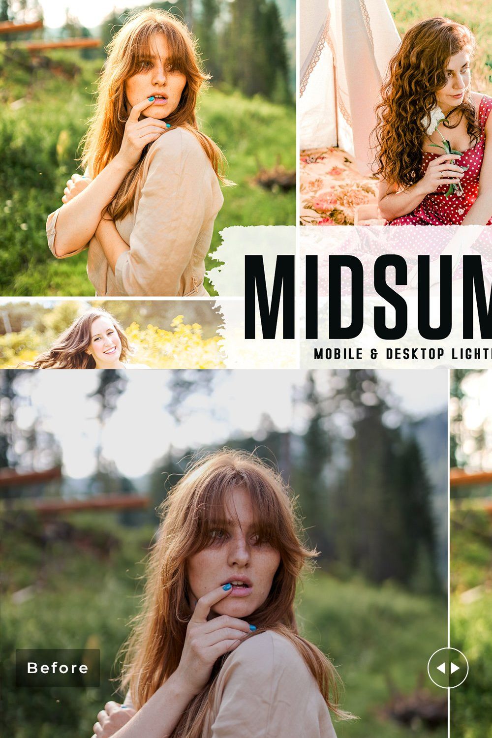 Midsummer Pro Lightroom Presets pinterest preview image.