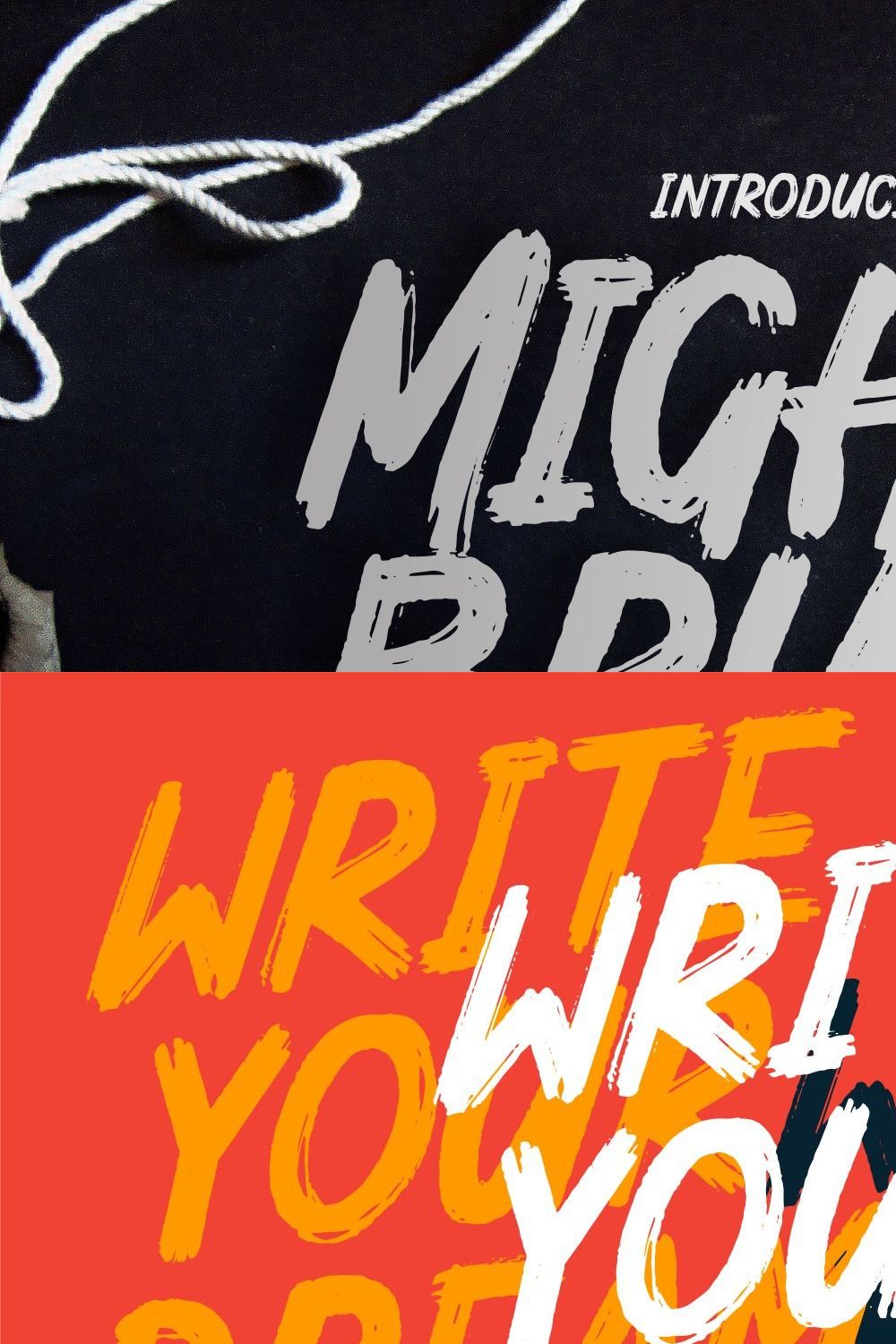 MIGHTY BRUSH Fonts pinterest preview image.