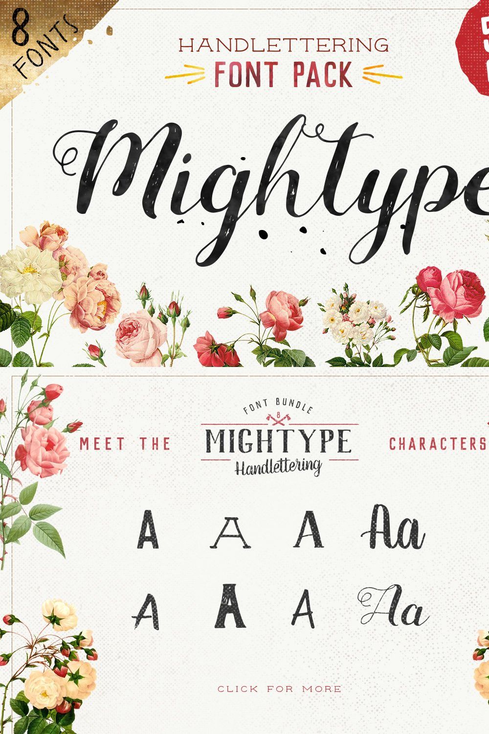 Mightype FontPack Handlettering pinterest preview image.