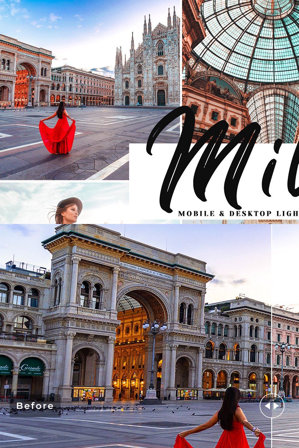 Milan Lightroom Presets Pack pinterest preview image.