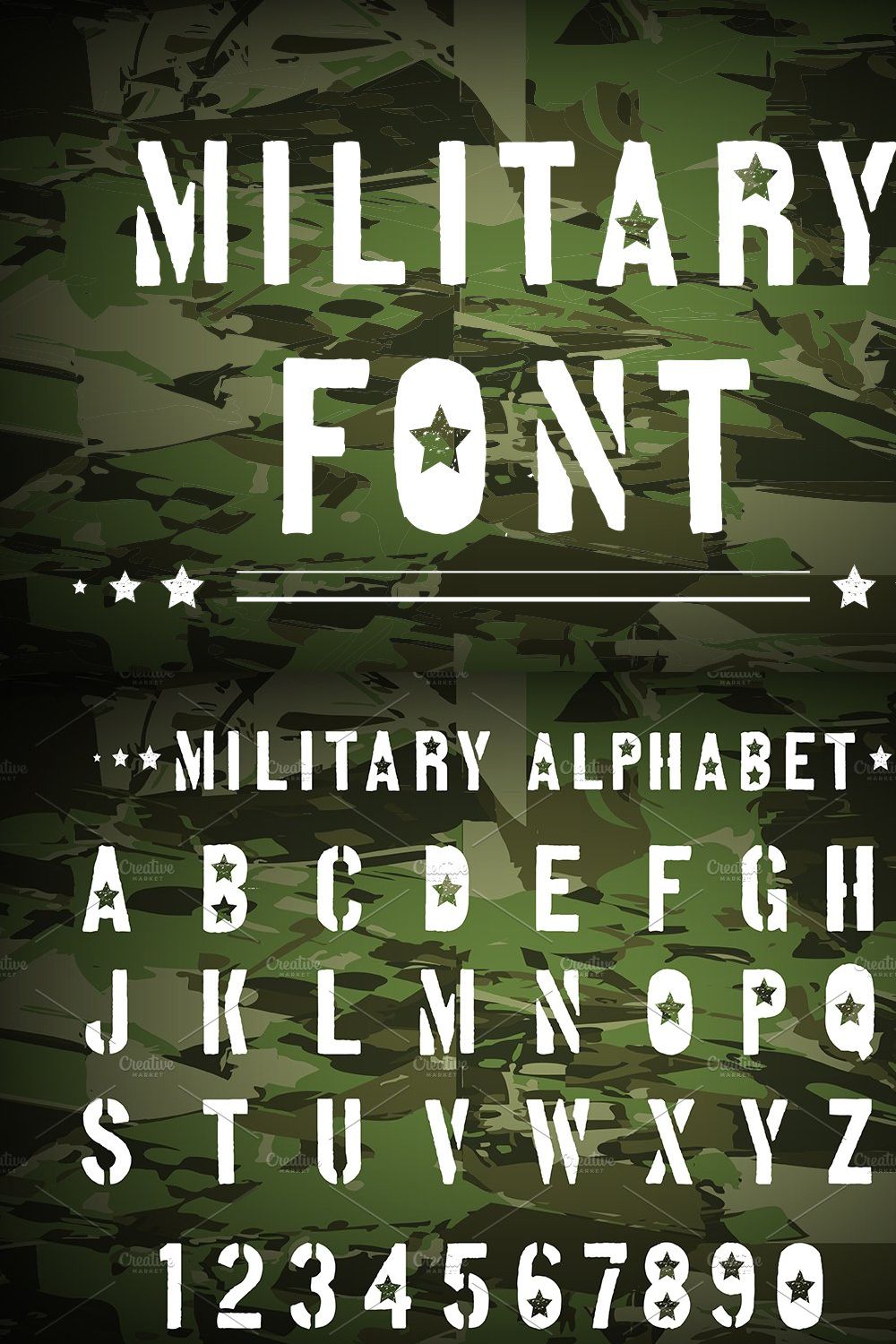 Military font. pinterest preview image.