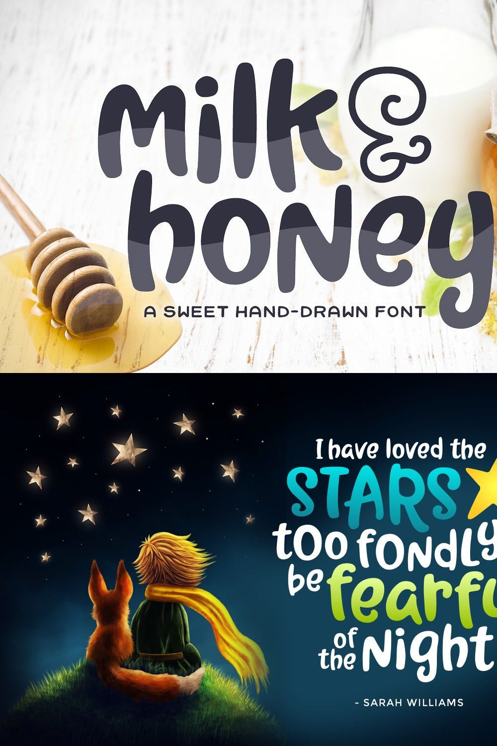 Milk & Honey Font pinterest preview image.