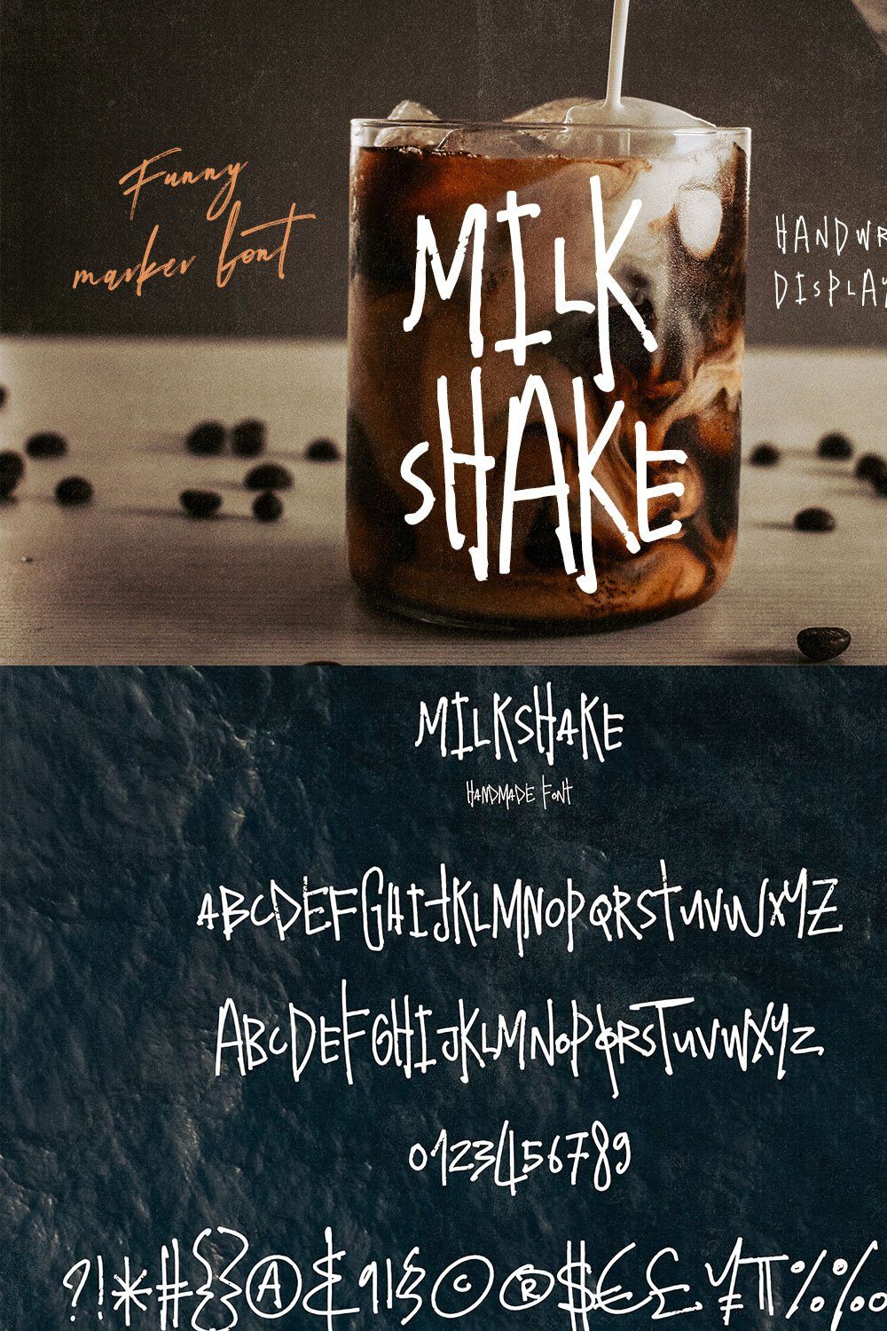 Milkshake - Crazy Handwritten Font pinterest preview image.