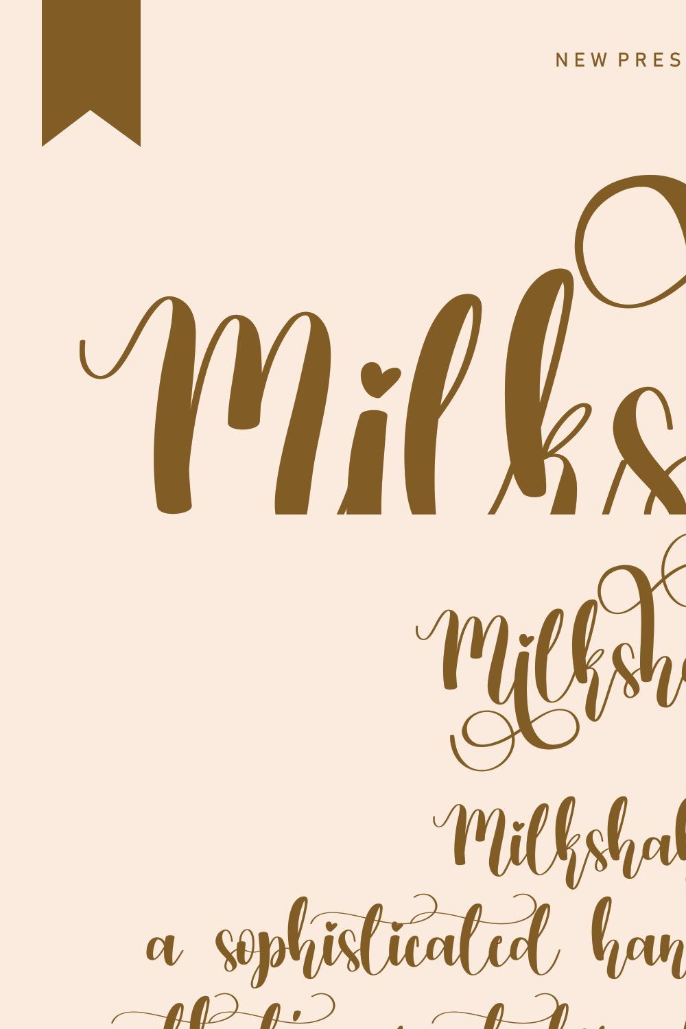 Milkshake | Script font pinterest preview image.