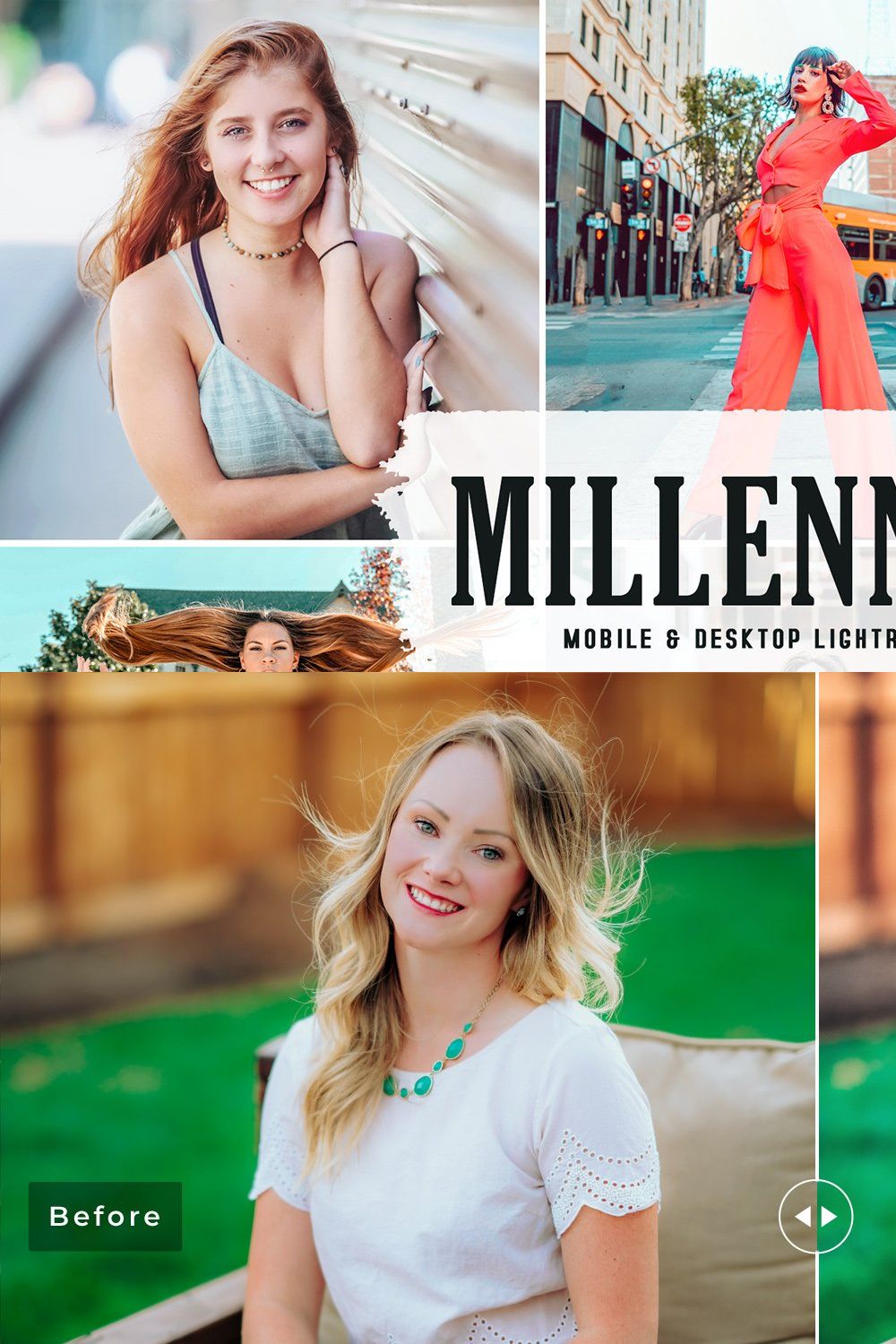 Millennials Pro Lightroom Presets pinterest preview image.