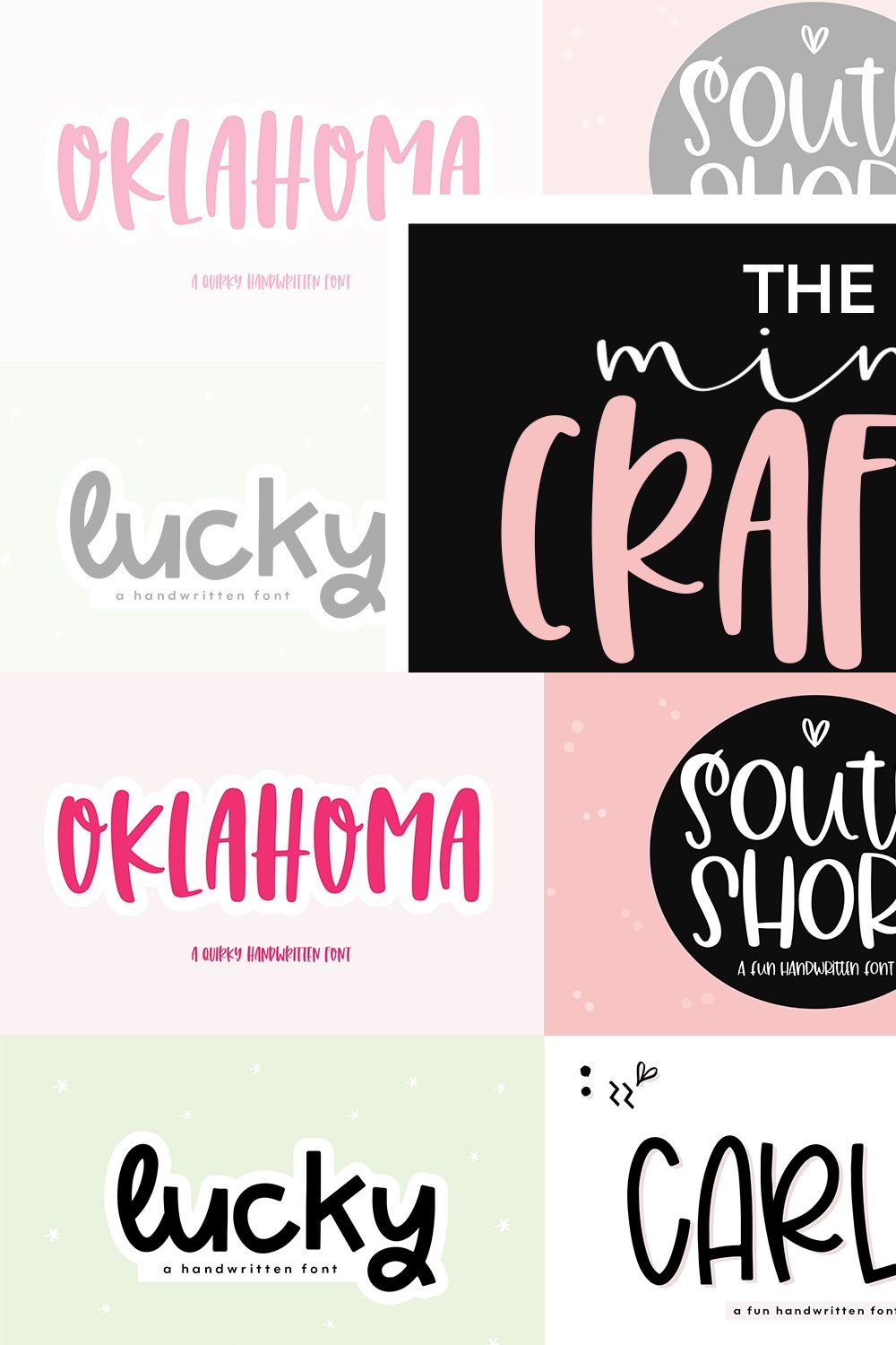 Mini Crafty Font Bundle pinterest preview image.