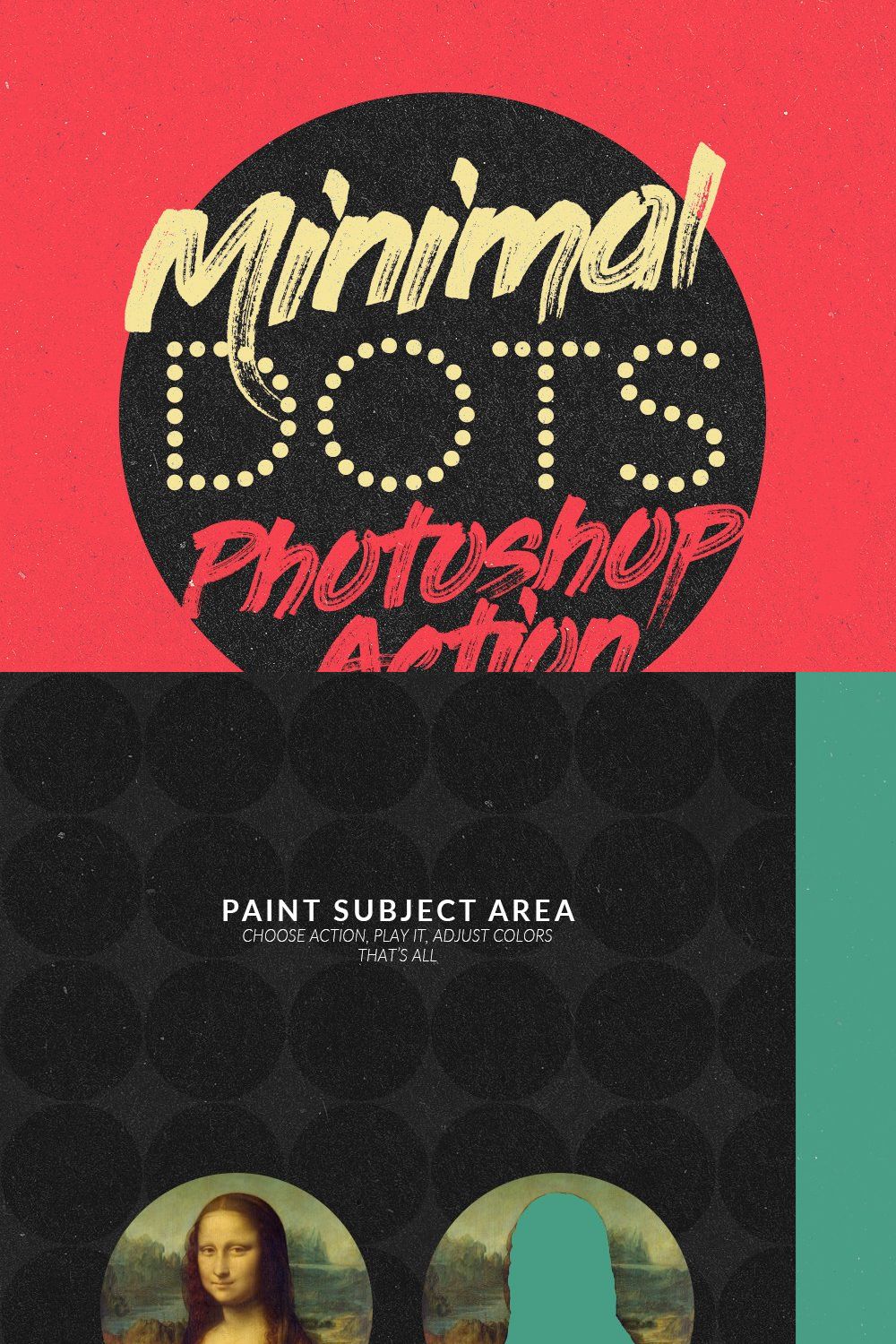Minimal Dots Photoshop Action pinterest preview image.