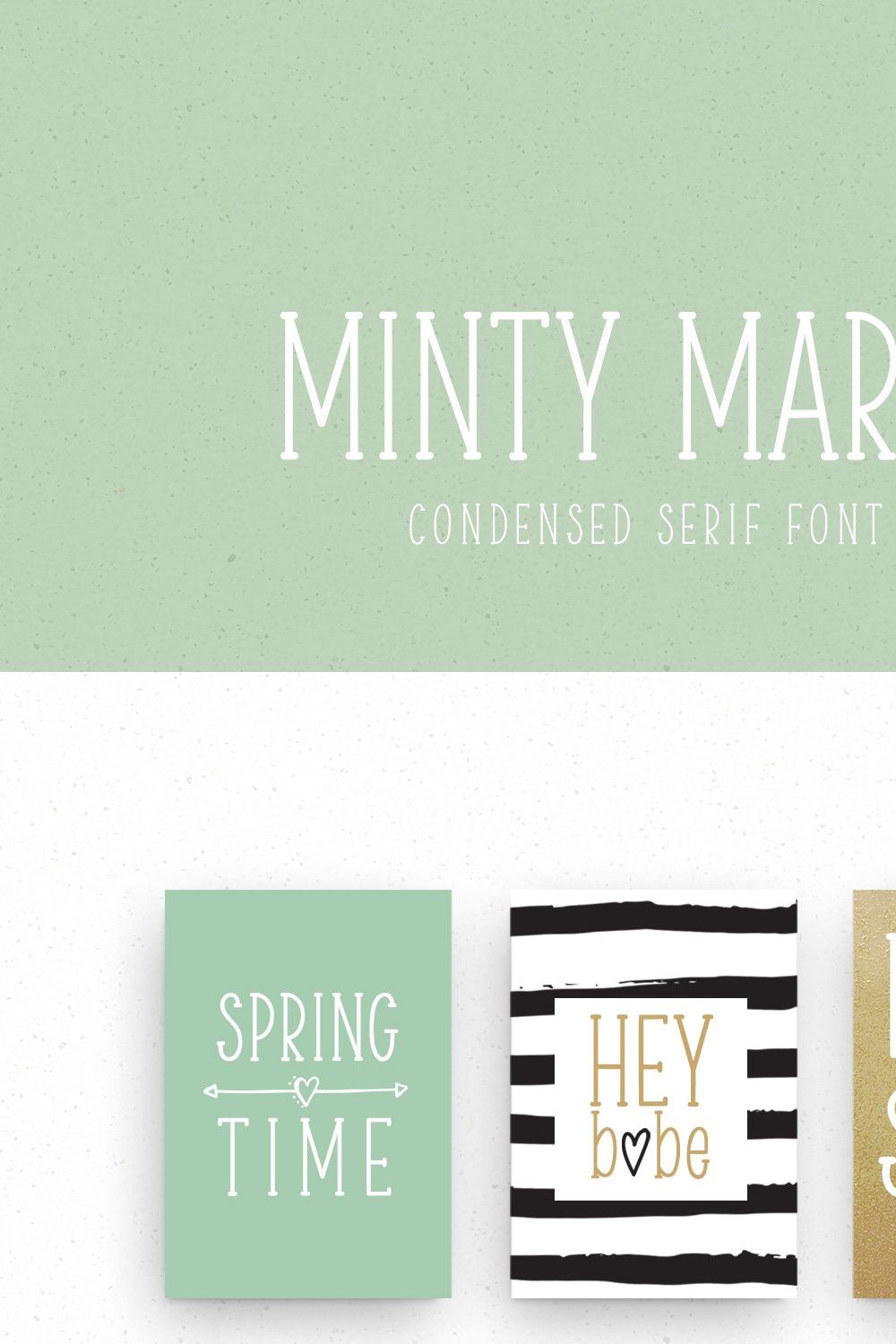 Minty March condensed serif font pinterest preview image.