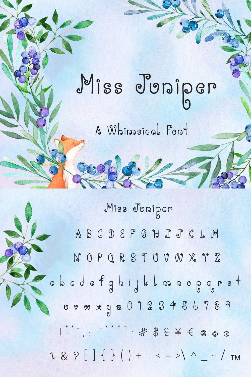 Miss Juniper Serif Font pinterest preview image.