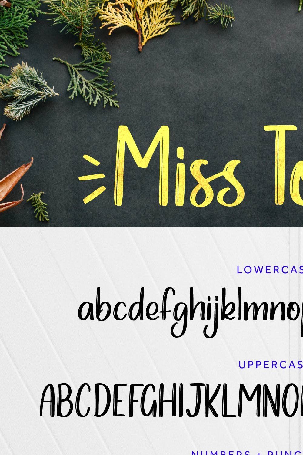 Miss Toffee Handwritten Font pinterest preview image.