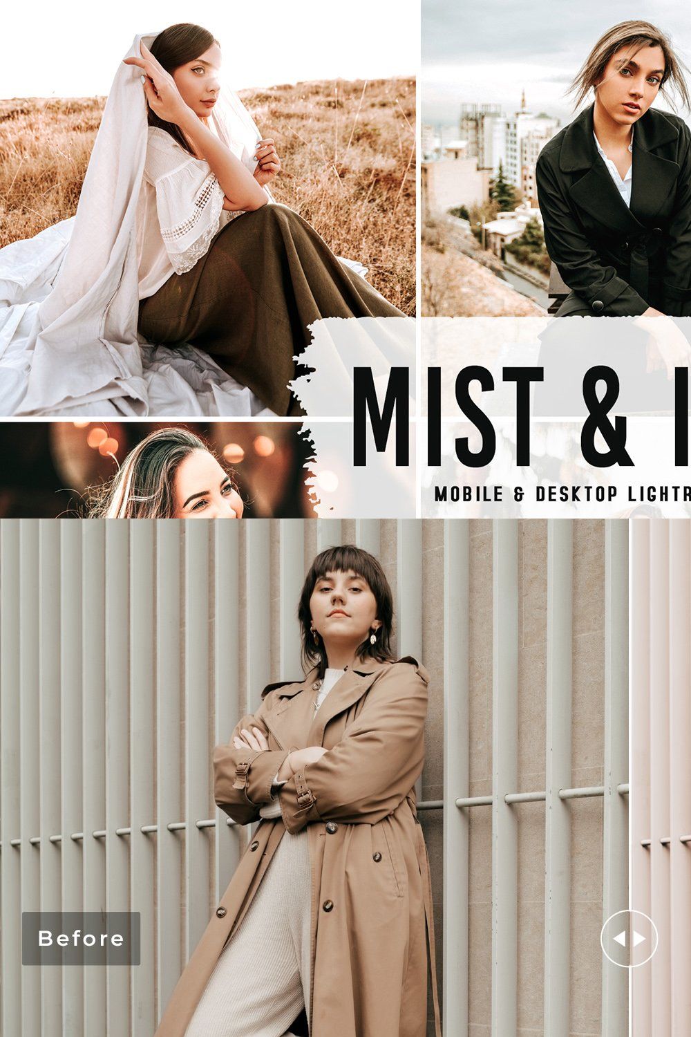 Mist & Ivory Pro Lightroom Presets pinterest preview image.