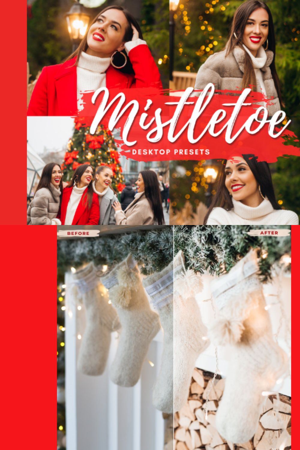 MISTLETOE Desktop Lightroom Presets pinterest preview image.