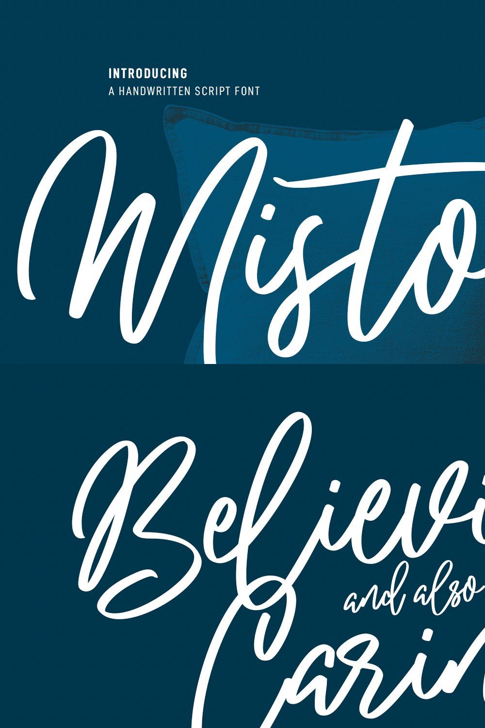 Mistoms Handwritten Script Font pinterest preview image.