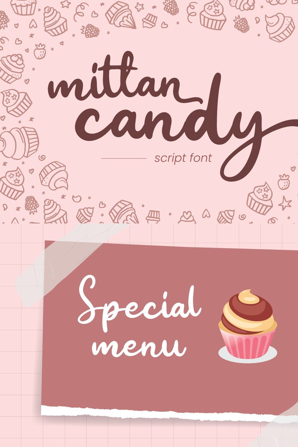 Mittan Candy - Script Font pinterest preview image.