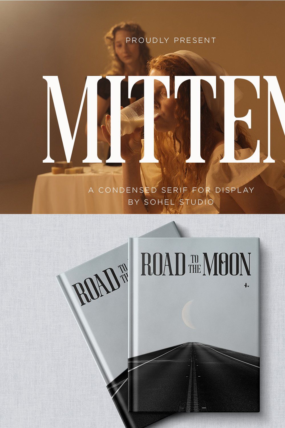 Mitten - Condensed Serif pinterest preview image.