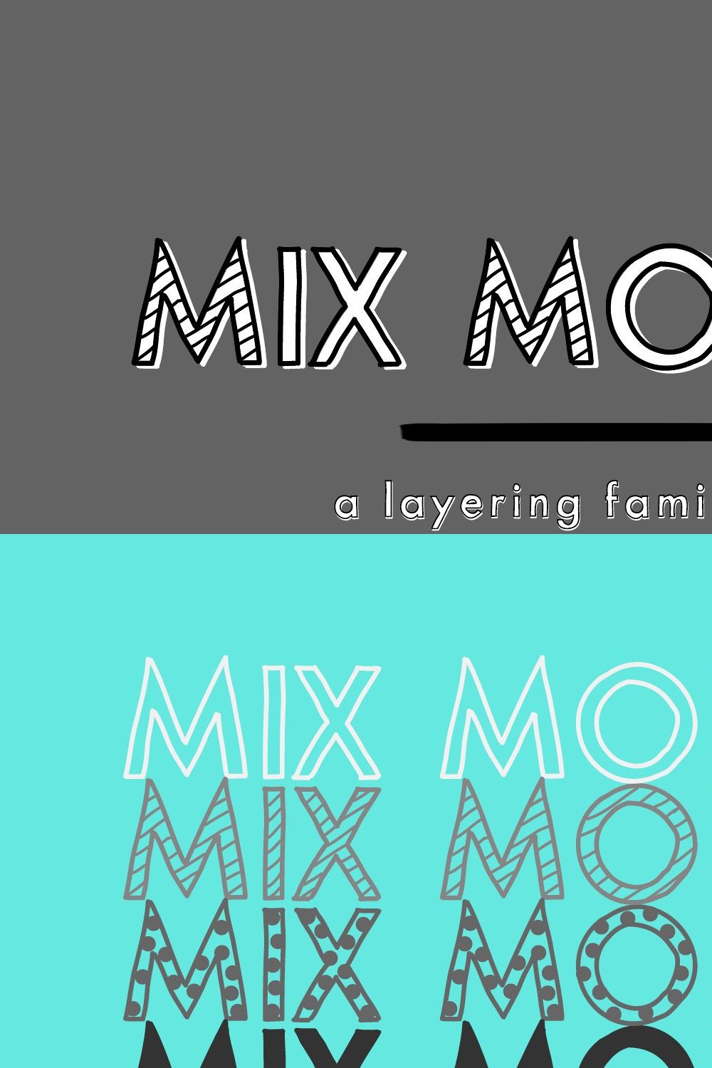 Mix Modern — A Layering Fonts Family pinterest preview image.